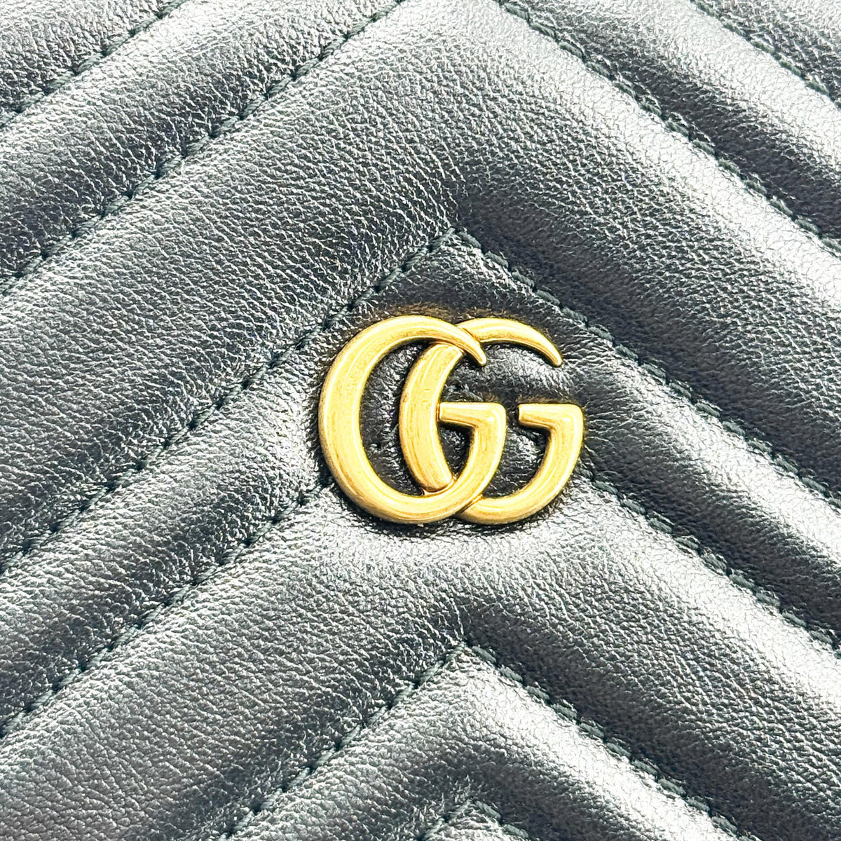 Gucci Gg Marmont Accordion Matelasse Leather Black Leather Shoulder Bag Bag (Pre-Owned)
