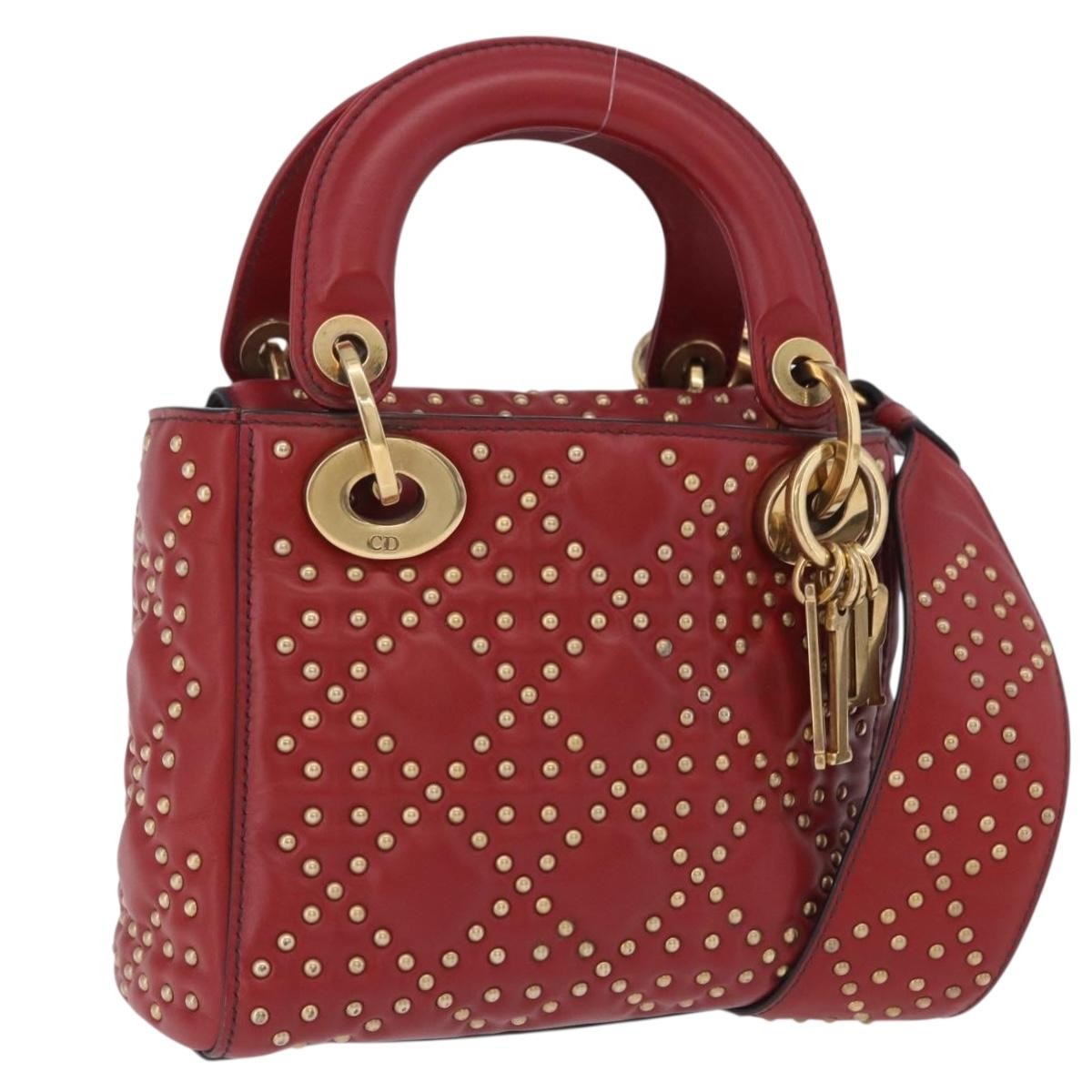 Christian Dior Lady Dior Red Leather Handbag (Pre-Owned)