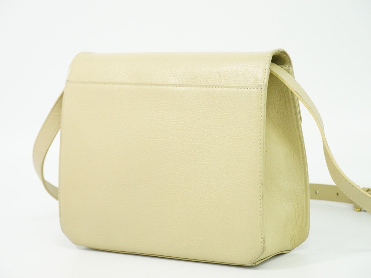 Saint Laurent Uptown Leather Beige Leather Crossbody Bag Bag (Pre-Owned)