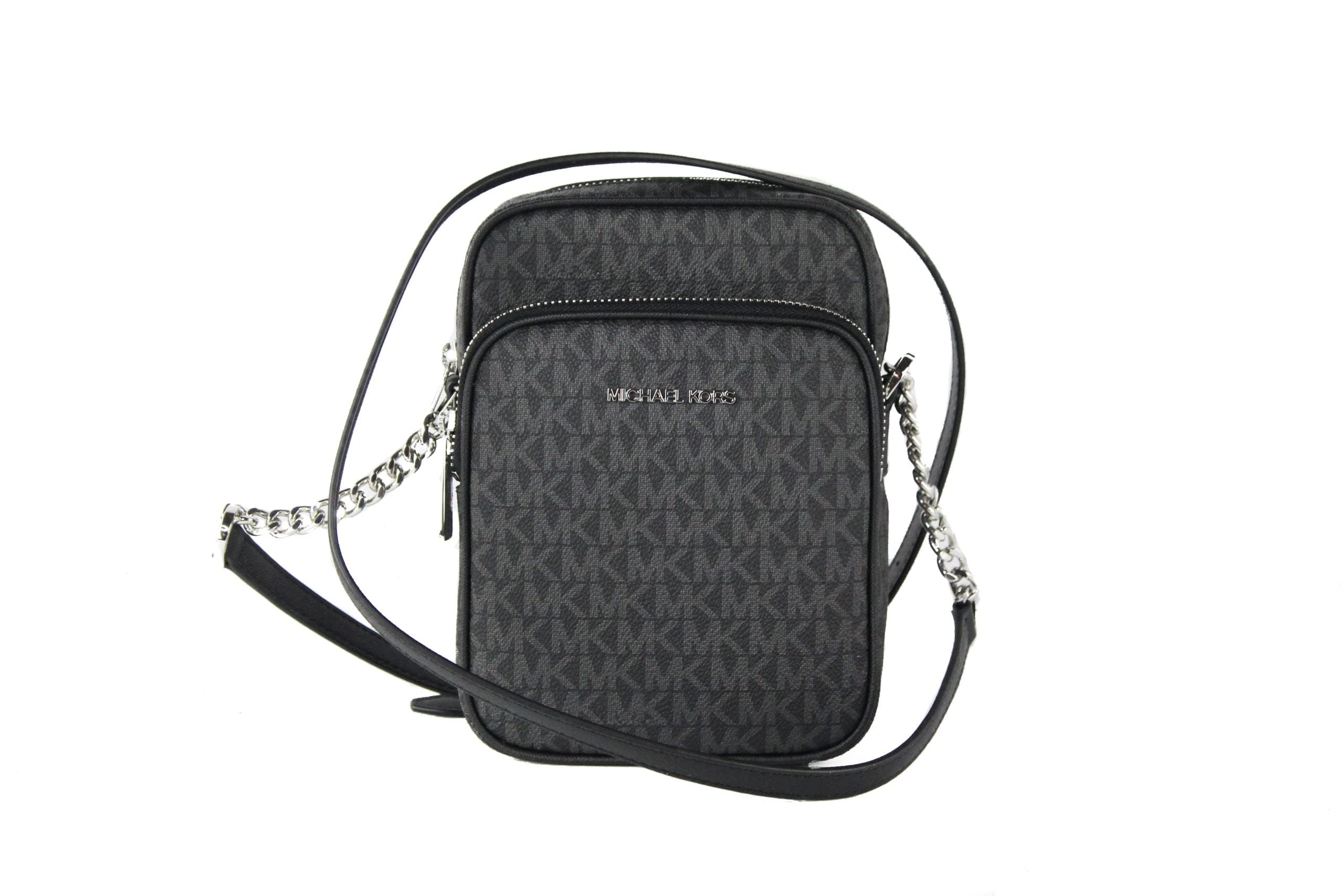 Michael Kors Jet Set Travel Signature Medium Logo Chain Crossbody Flight Bag