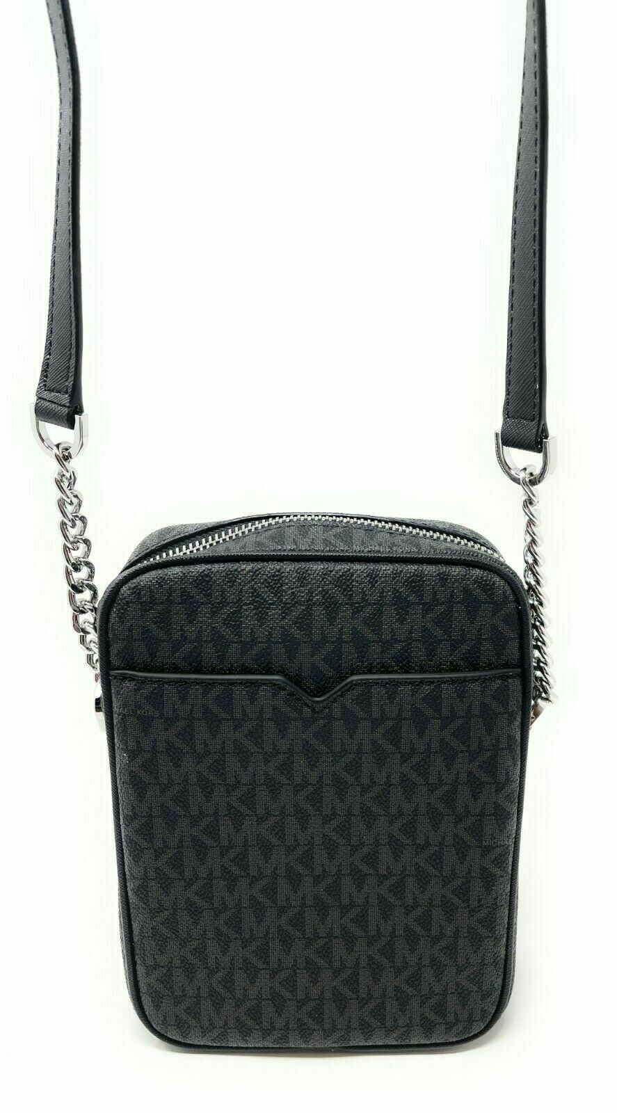 Michael Kors Jet Set Travel Signature Medium Logo Chain Crossbody Flight Bag