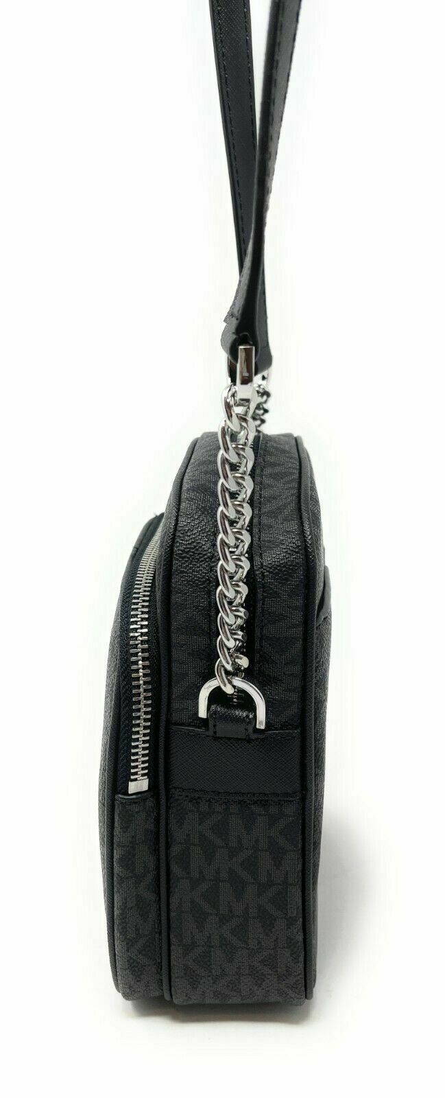 Michael Kors Jet Set Travel Signature Medium Logo Chain Crossbody Flight Bag