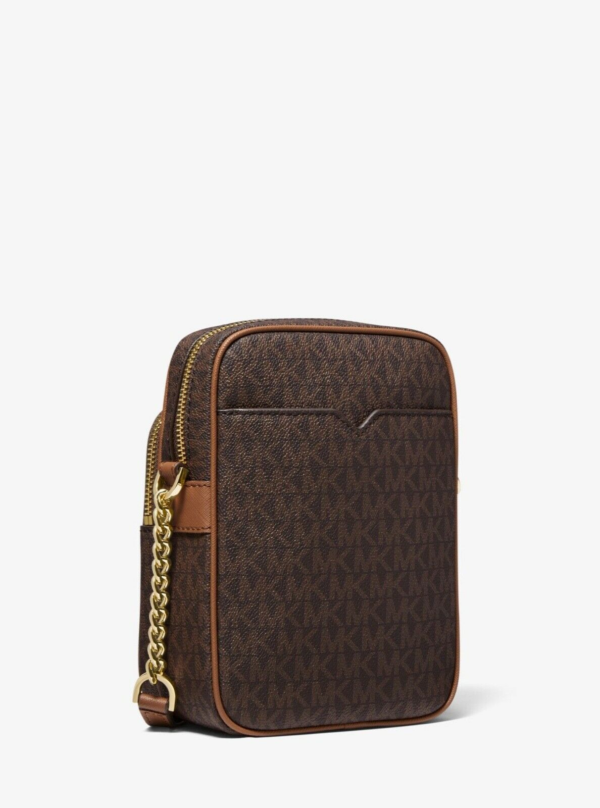 Michael Kors Jet Set Travel Signature Medium Logo Chain Crossbody Flight Bag