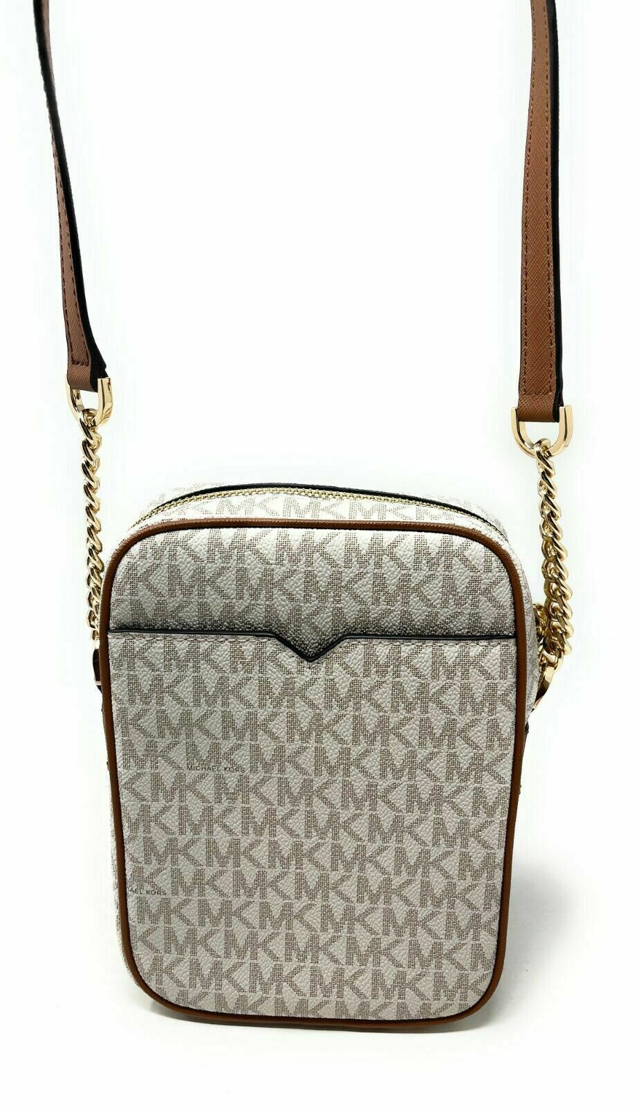 Michael Kors Jet Set Travel Signature Medium Logo Chain Crossbody Flight Bag