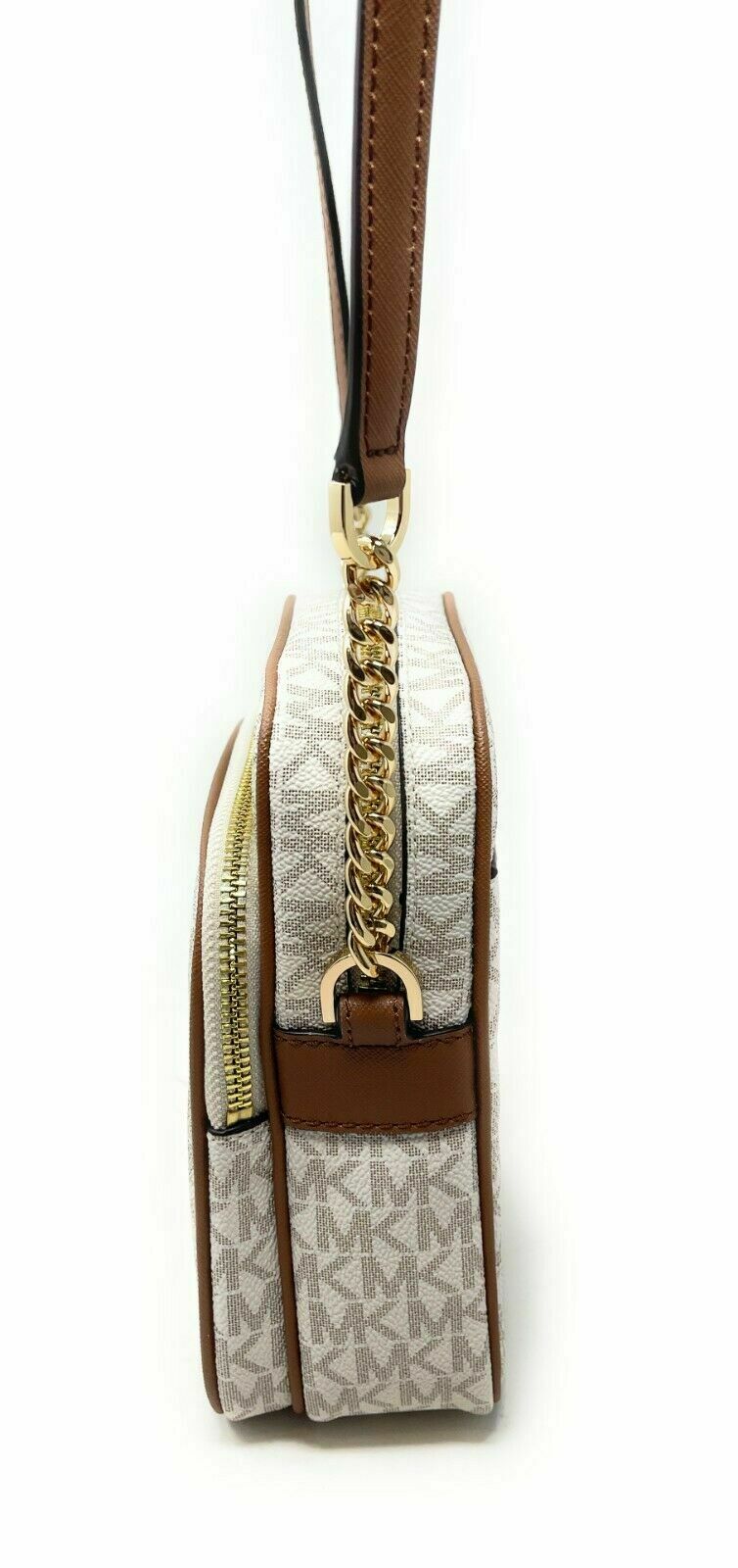 Michael Kors Jet Set Travel Signature Medium Logo Chain Crossbody Flight Bag