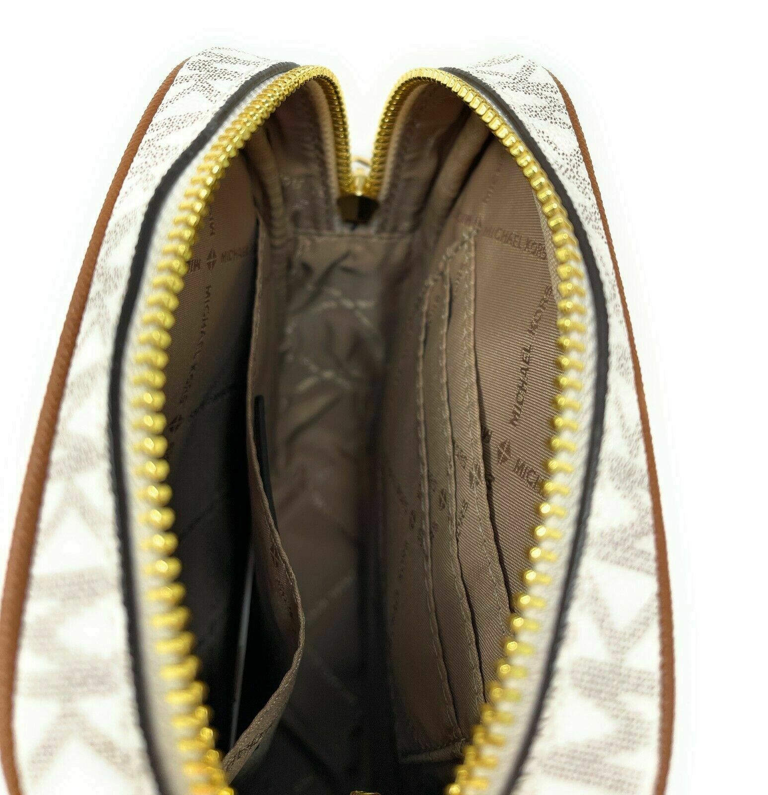 Michael Kors Jet Set Travel Signature Medium Logo Chain Crossbody Flight Bag