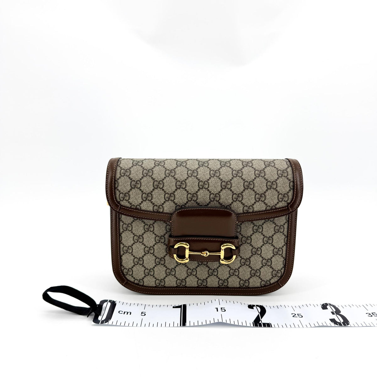 Gucci Horsebit 1955 Gg Coated Canvas With Leather Brown Canvas Shoulder Bag Bag (Pre-Owned)