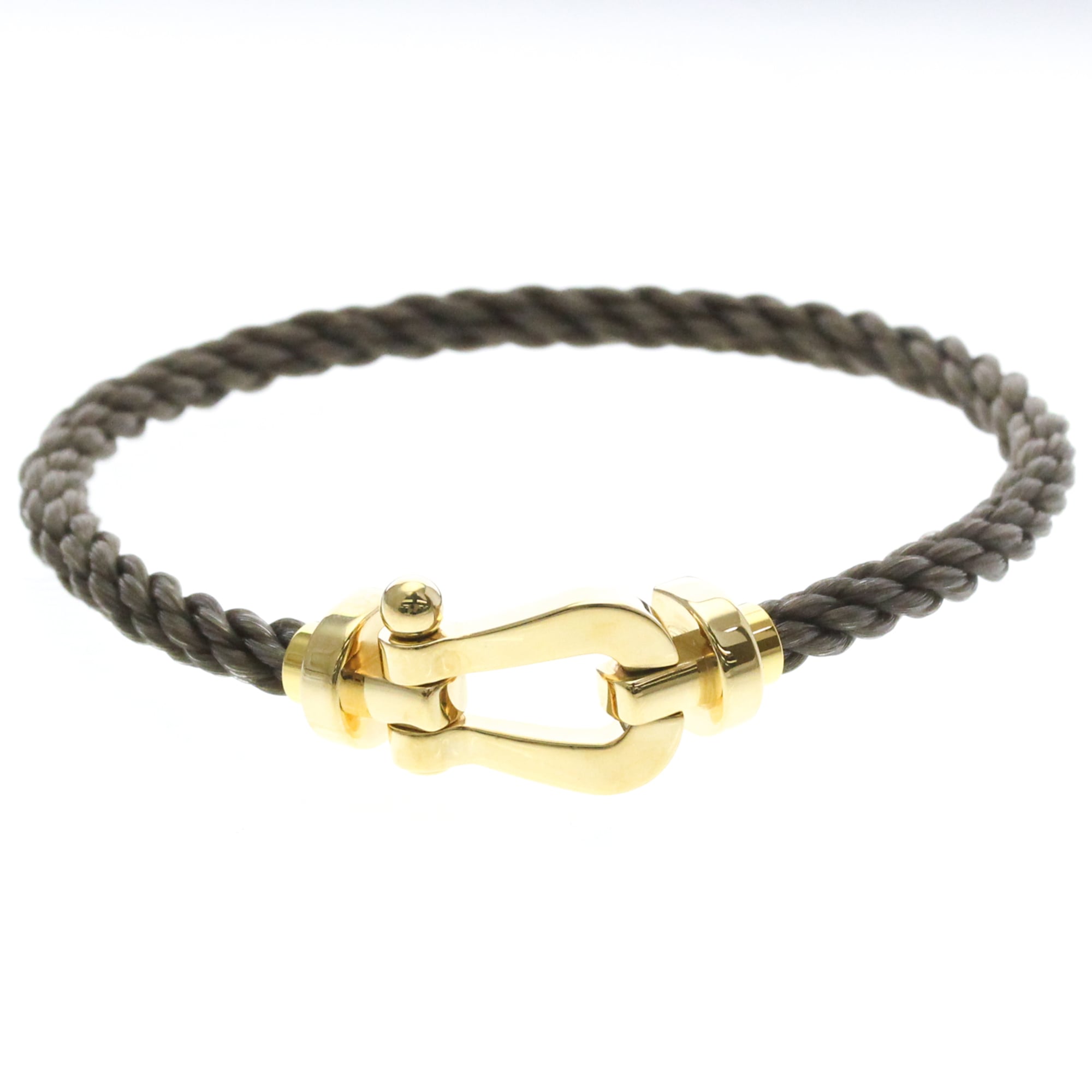 Fred Paris Force 10 Woven Cord And Stainless Steel With 18K Yellow Gold Gold Yellow_Gold Bracelet Jewelry (Pre-Owned)