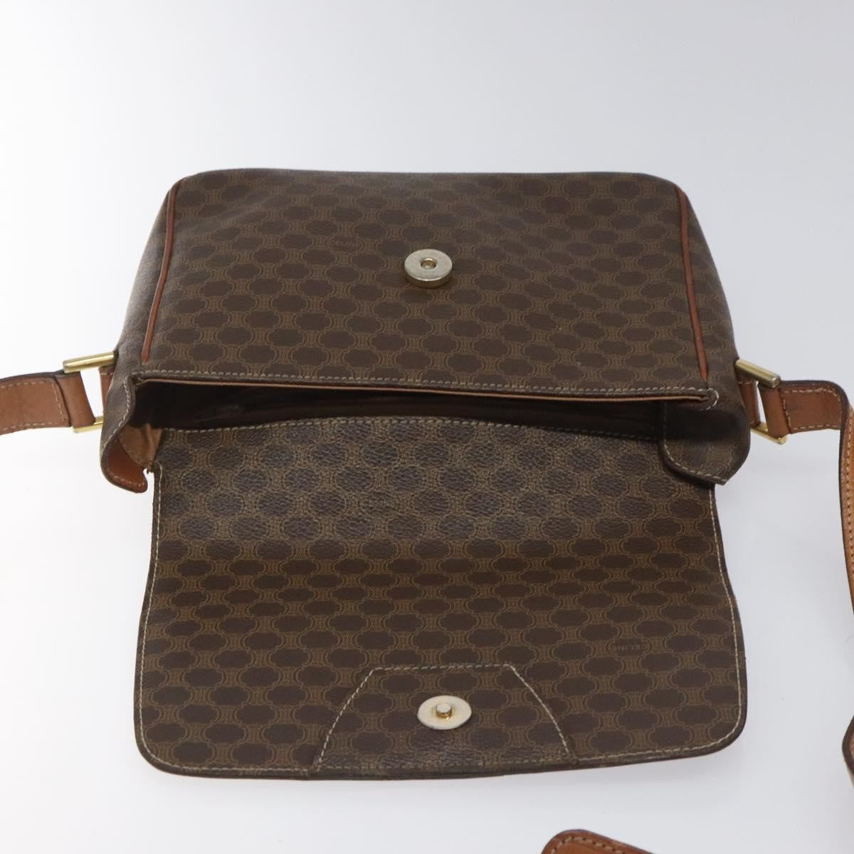 Celine Macadam Shoulder Canvas Brown Canvas Shoulder Bag Bag (Pre-Owned)
