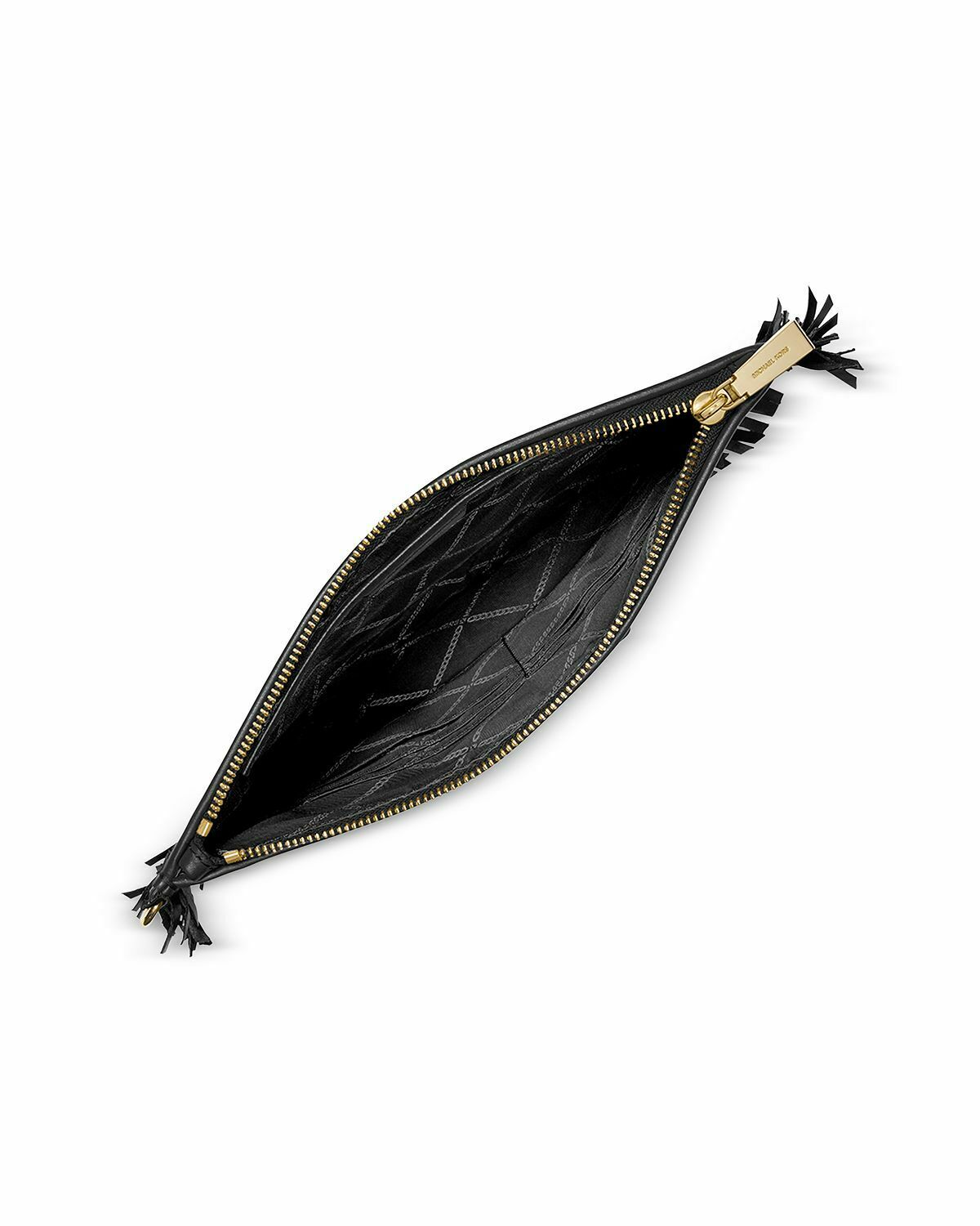 Michael Kors Jet Set Woven Leather Large Zip Pouch Clutch Wristlet&Gift Box