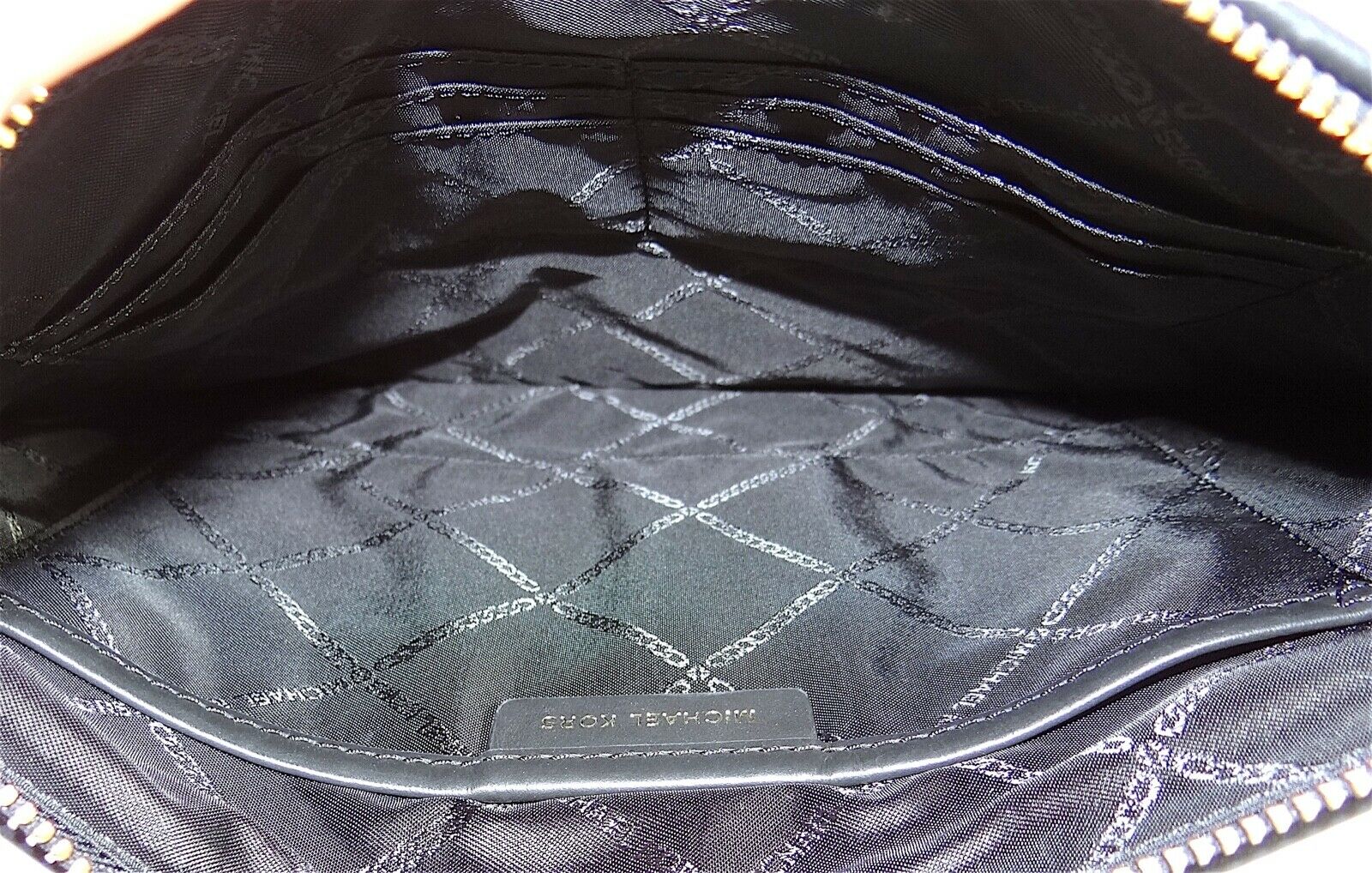 Michael Kors Jet Set Woven Leather Large Zip Pouch Clutch Wristlet&Gift Box