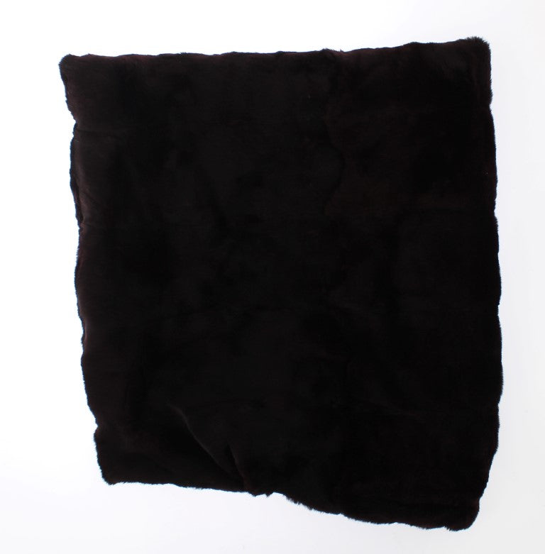 Dolce & Gabbana Purple Weasel Fur Crochet Hood Scarf Women's Hat