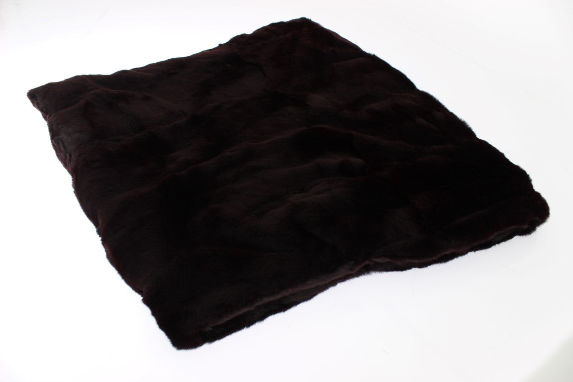 Dolce & Gabbana Purple Weasel Fur Crochet Hood Scarf Women's Hat