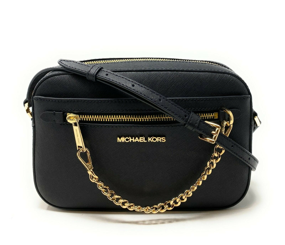 MICHAEL KORS Jet Set Zip Chain Large Saffiano Leather Crossbody Bag