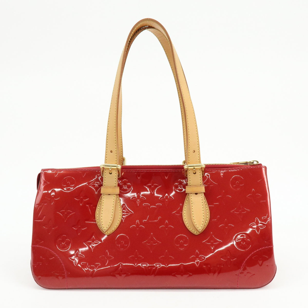 Louis Vuitton Rosewood Avenue Monogram Vernis Red Patent_Leather Handbag (Pre-Owned)