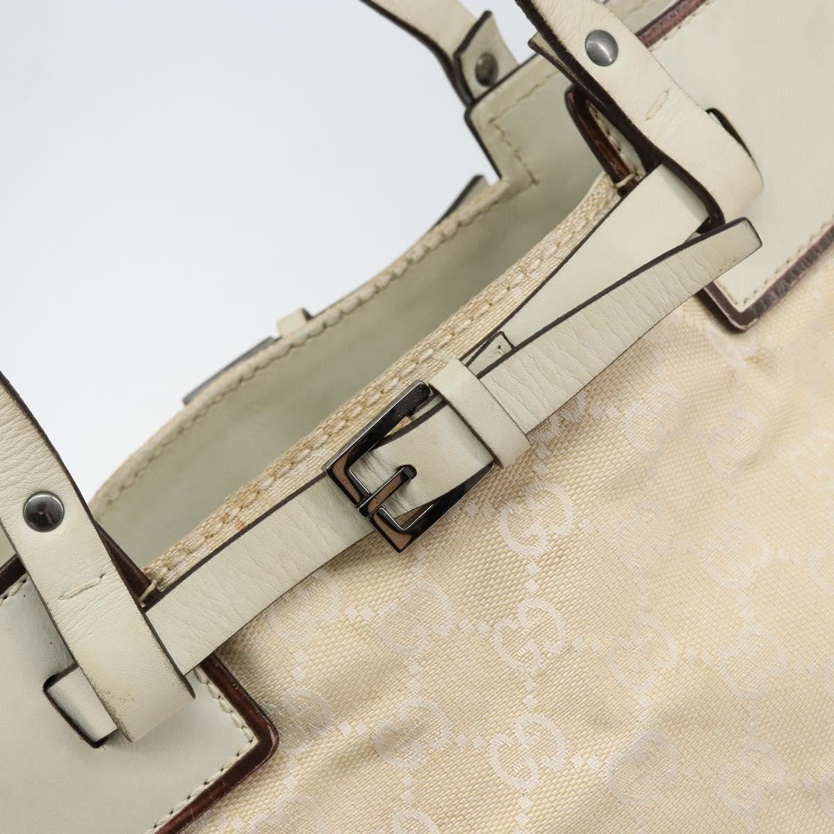 Gucci Belted Bucket Gg Canvas With Leather Beige Canvas Tote Bag Bag (Pre-Owned)