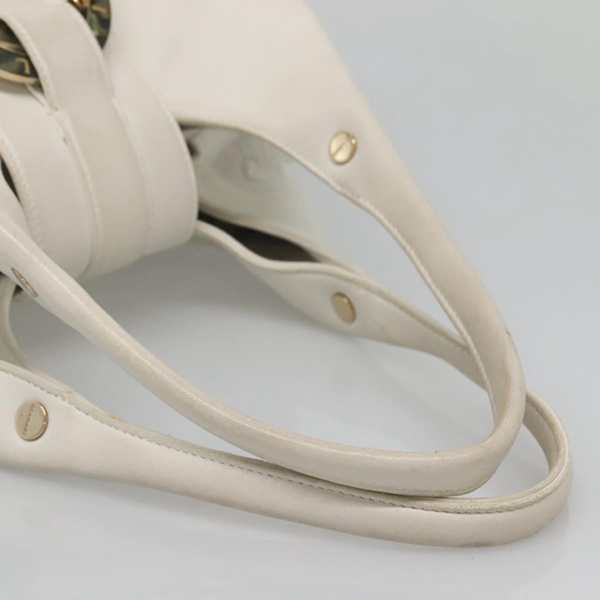 Bvlgari Chandra Hobo Leather White Leather Handbag (Pre-Owned)