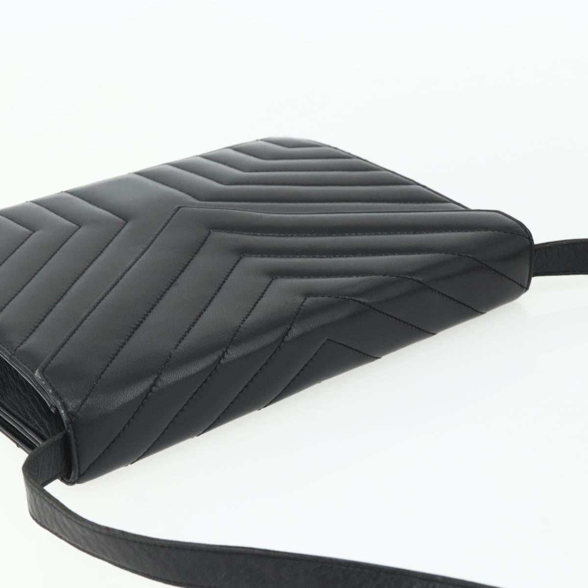 Saint Laurent Loulou Nm Matelasse Chevron Leather Black Leather Shoulder Bag Bag (Pre-Owned)