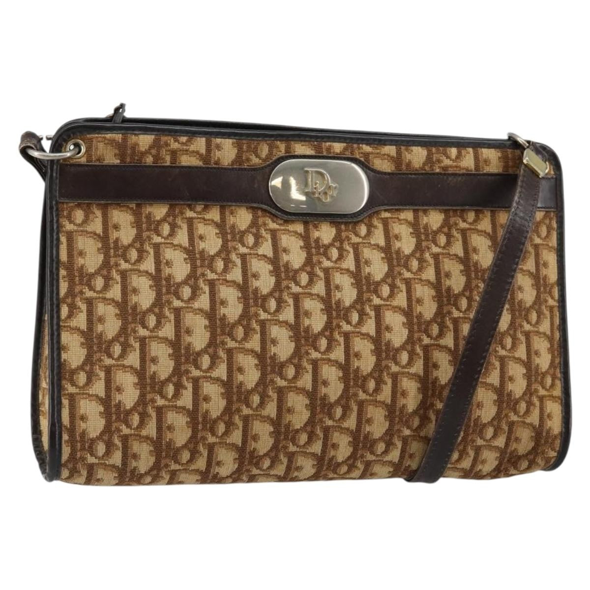 Christian Dior Vintage Trotter Diorissimo Canvas Brown Canvas Shoulder Bag Bag (Pre-Owned)