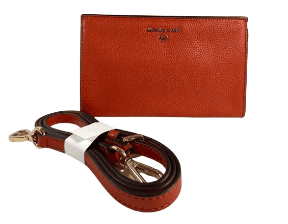 Michael Kors Valerie Medium Pebbled Leather Crossbody Clutch Bag
