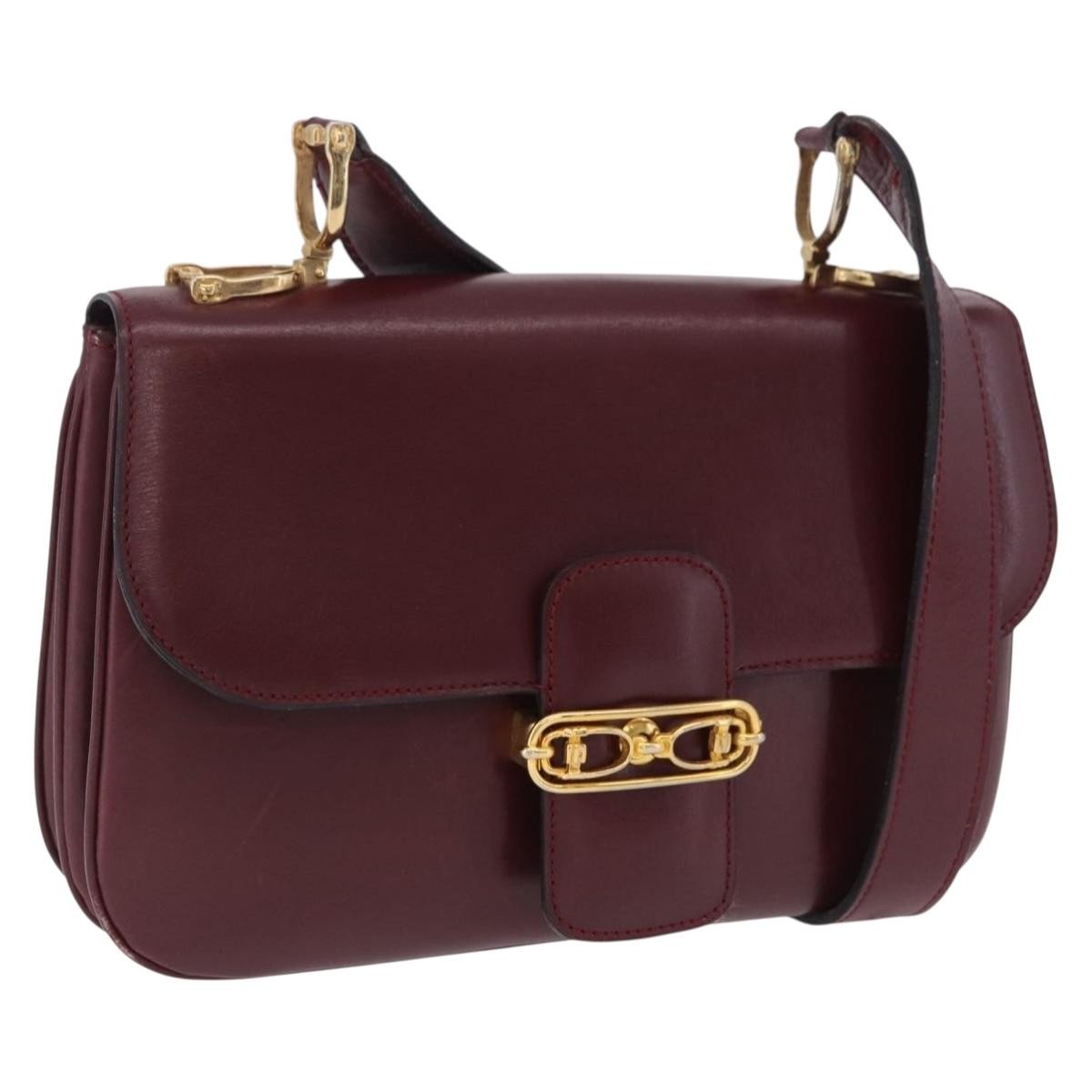 Celine Shoulder Leather Burgundy Leather Shoulder Bag Bag (Pre-Owned)