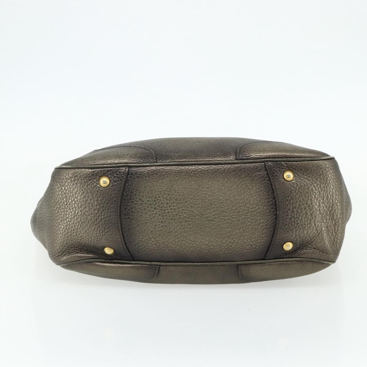 Prada Side Pocket Hobo Vitello Daino Gold Leather Shoulder Bag Bag (Pre-Owned)