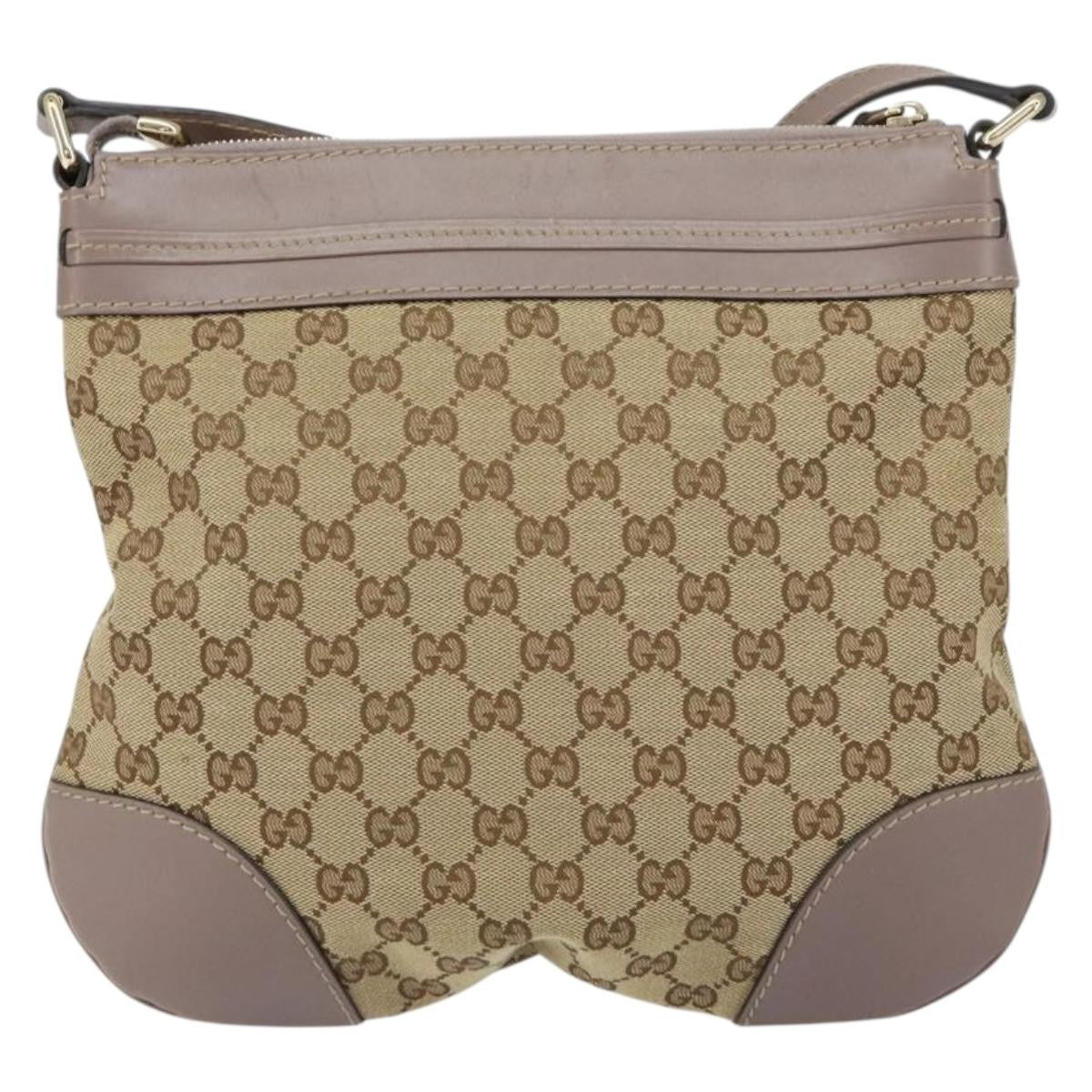 Gucci Mayfair Messenger Gg Canvas And Leather Beige Canvas Shoulder Bag Bag (Pre-Owned)