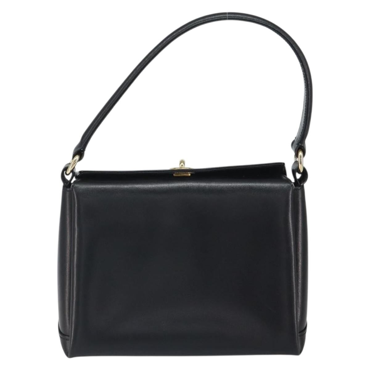 Gucci Vintage Leather Black Leather Handbag (Pre-Owned)