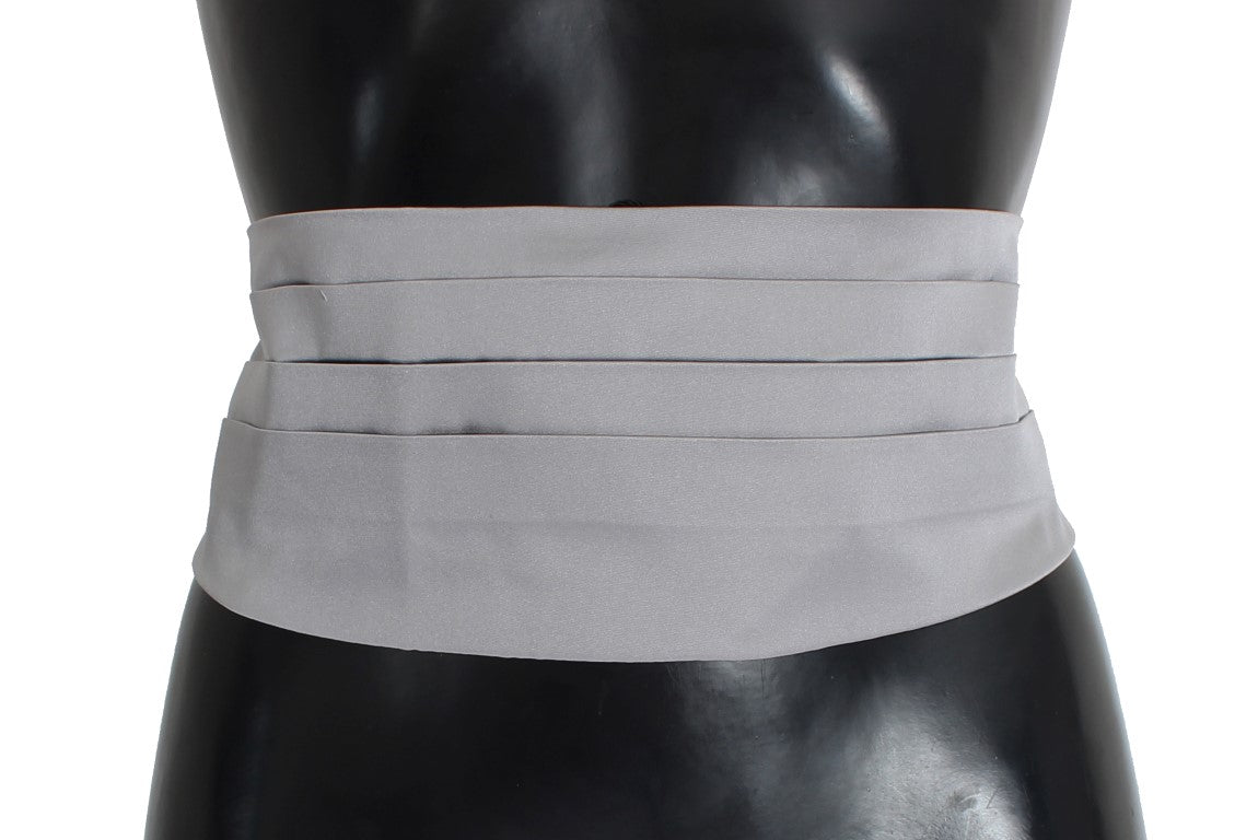 Dolce & Gabbana Gray Waist Belt Silk Men's Cummerbund