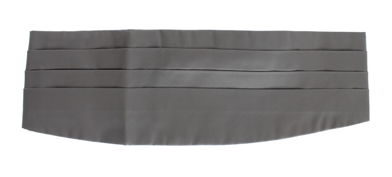 Dolce & Gabbana Gray Waist Belt Silk Men's Cummerbund
