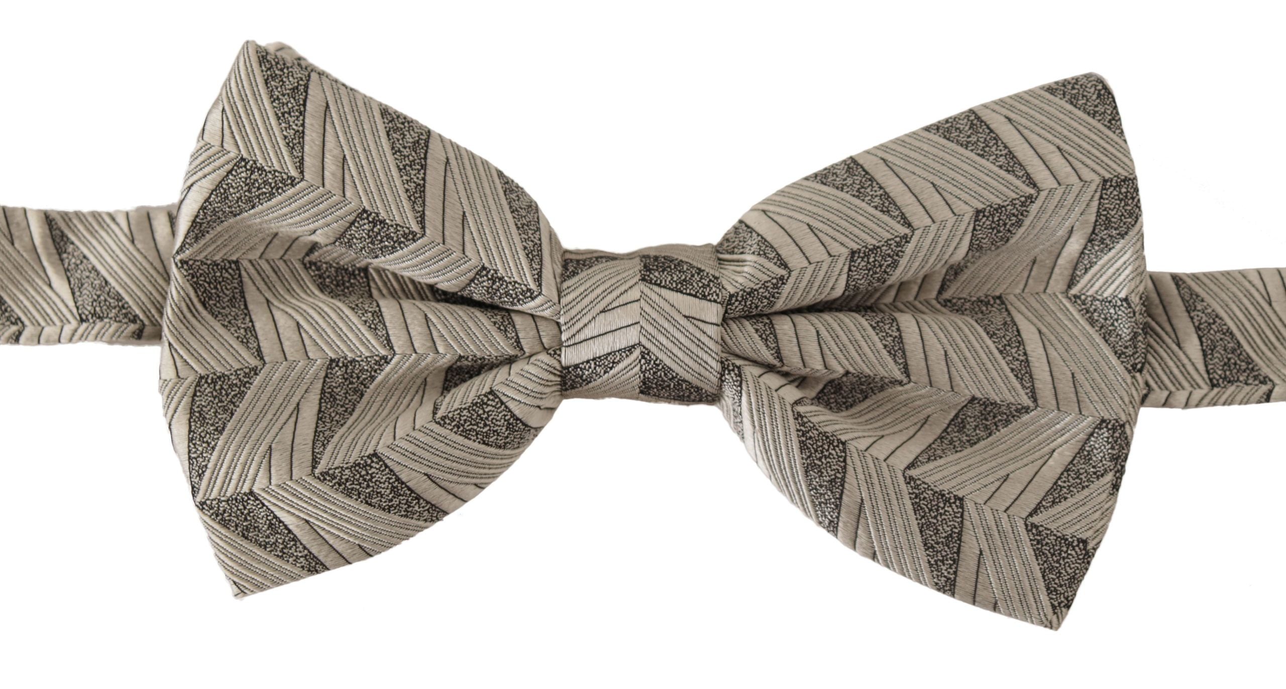 Dolce & Gabbana Gray 100% Silk Adjustable Neck Papillon Bow Men's Tie