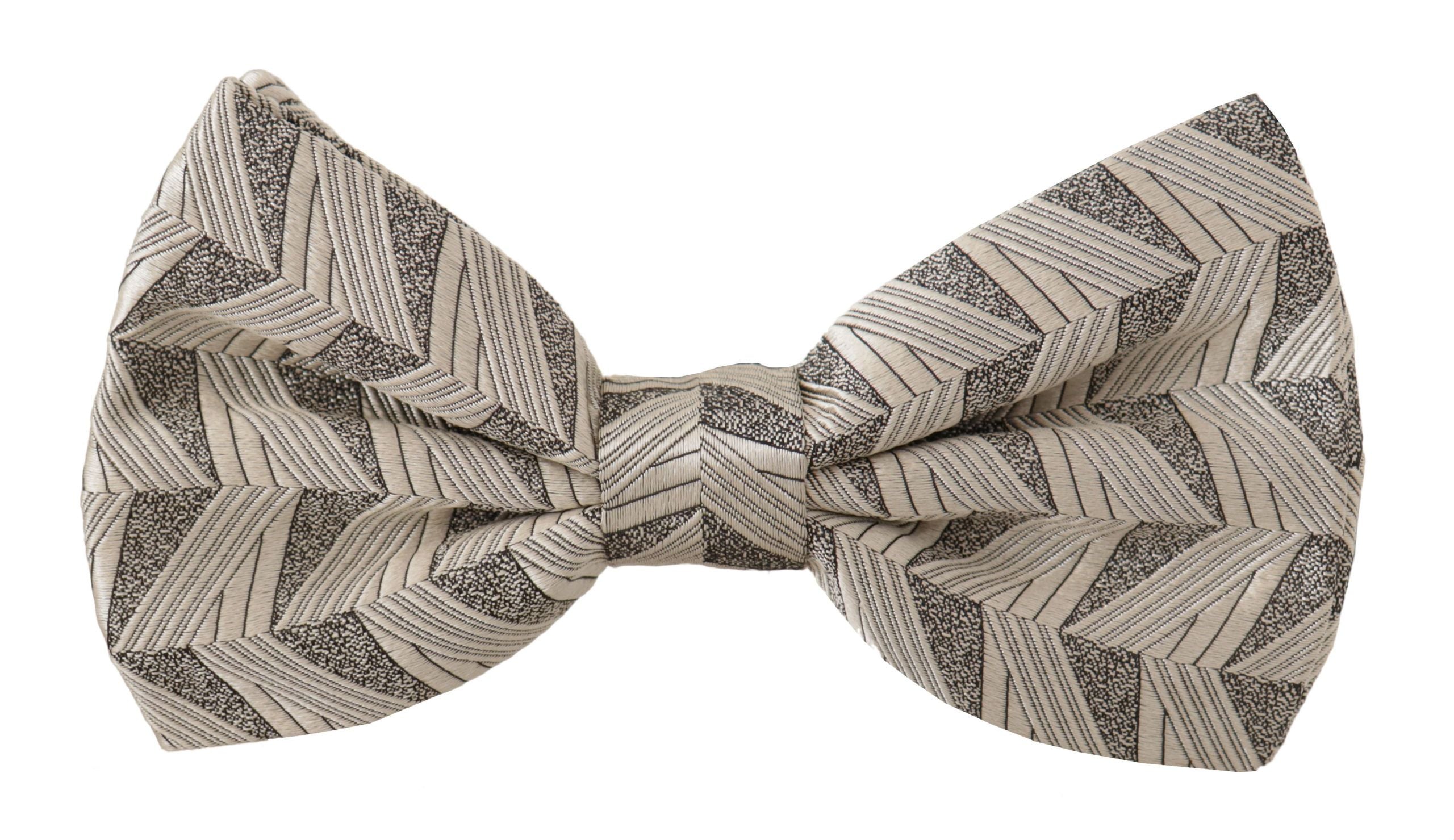 Dolce & Gabbana Gray 100% Silk Adjustable Neck Papillon Bow Men's Tie