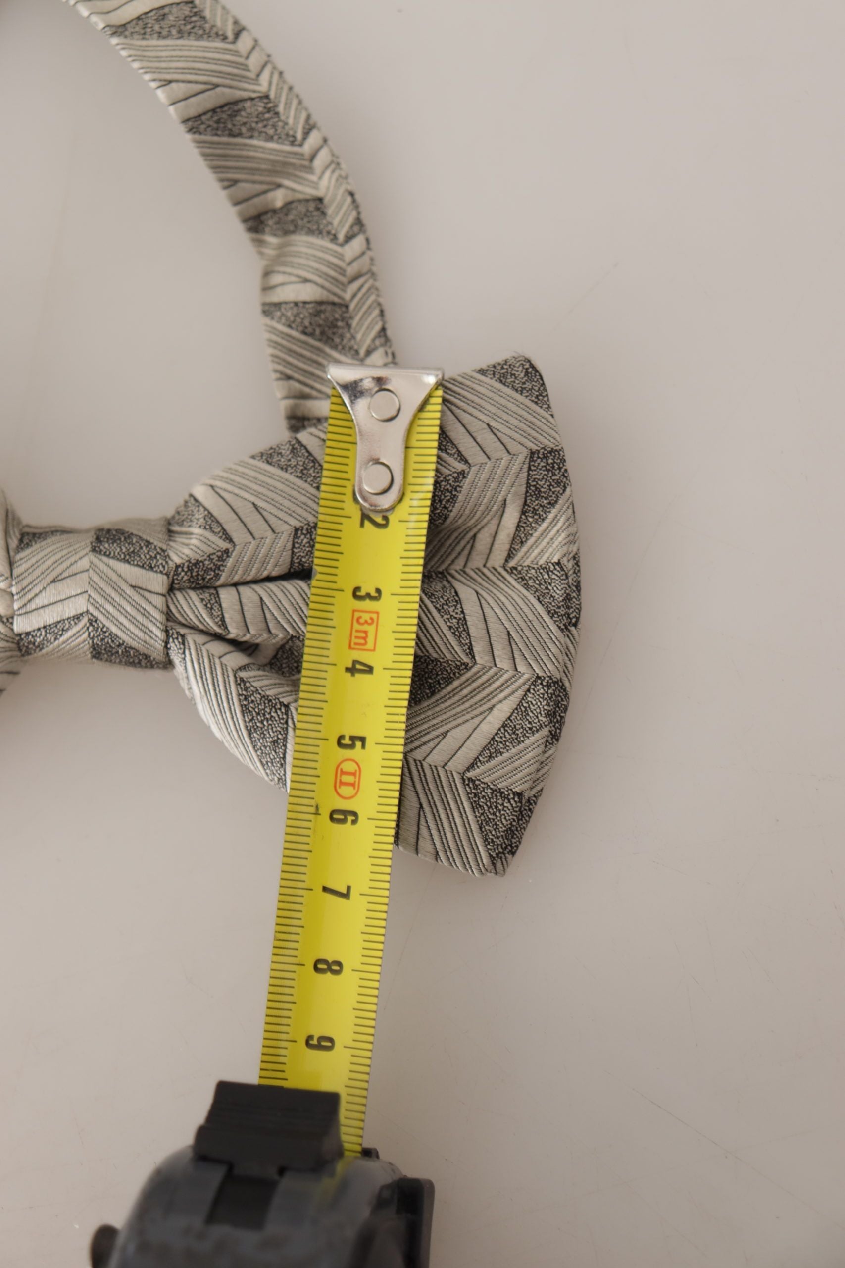 Dolce & Gabbana Gray 100% Silk Adjustable Neck Papillon Bow Men's Tie