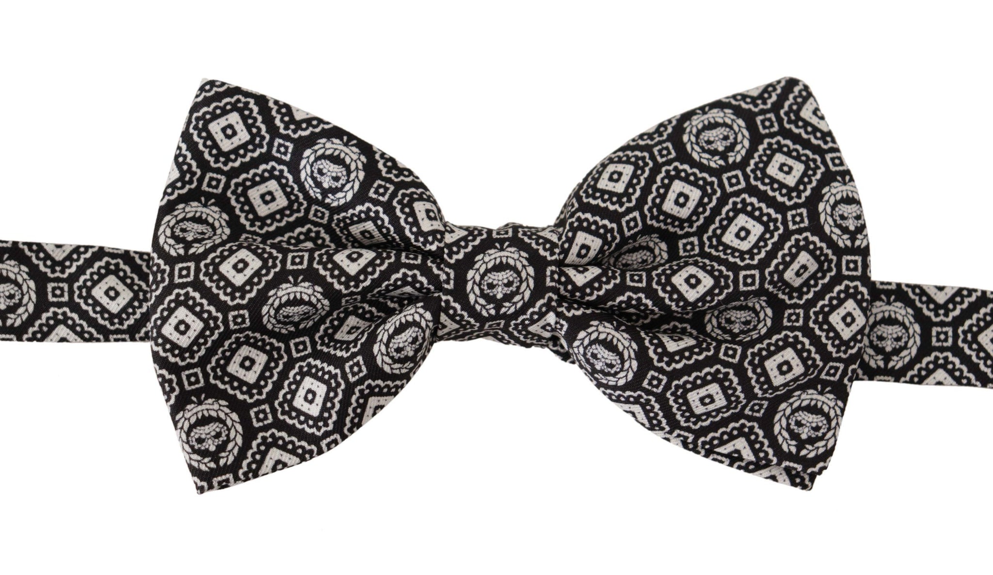 Dolce & Gabbana Dark Gray Silk Adjustable Neck Men Papillon Bow Tie main image 0