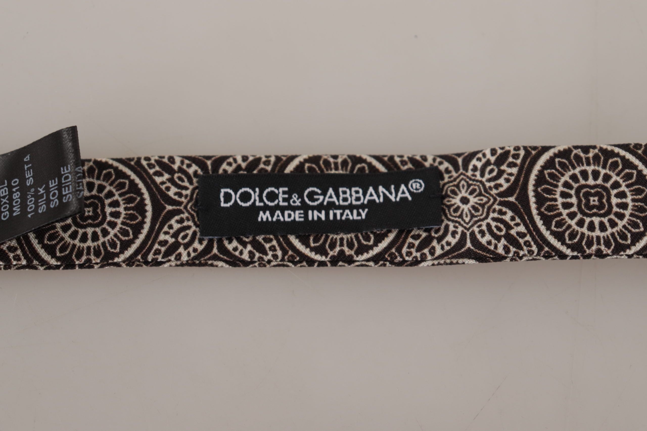 Dolce & Gabbana Black white 100% Silk Adjustable Neck Papillon Men's Tie