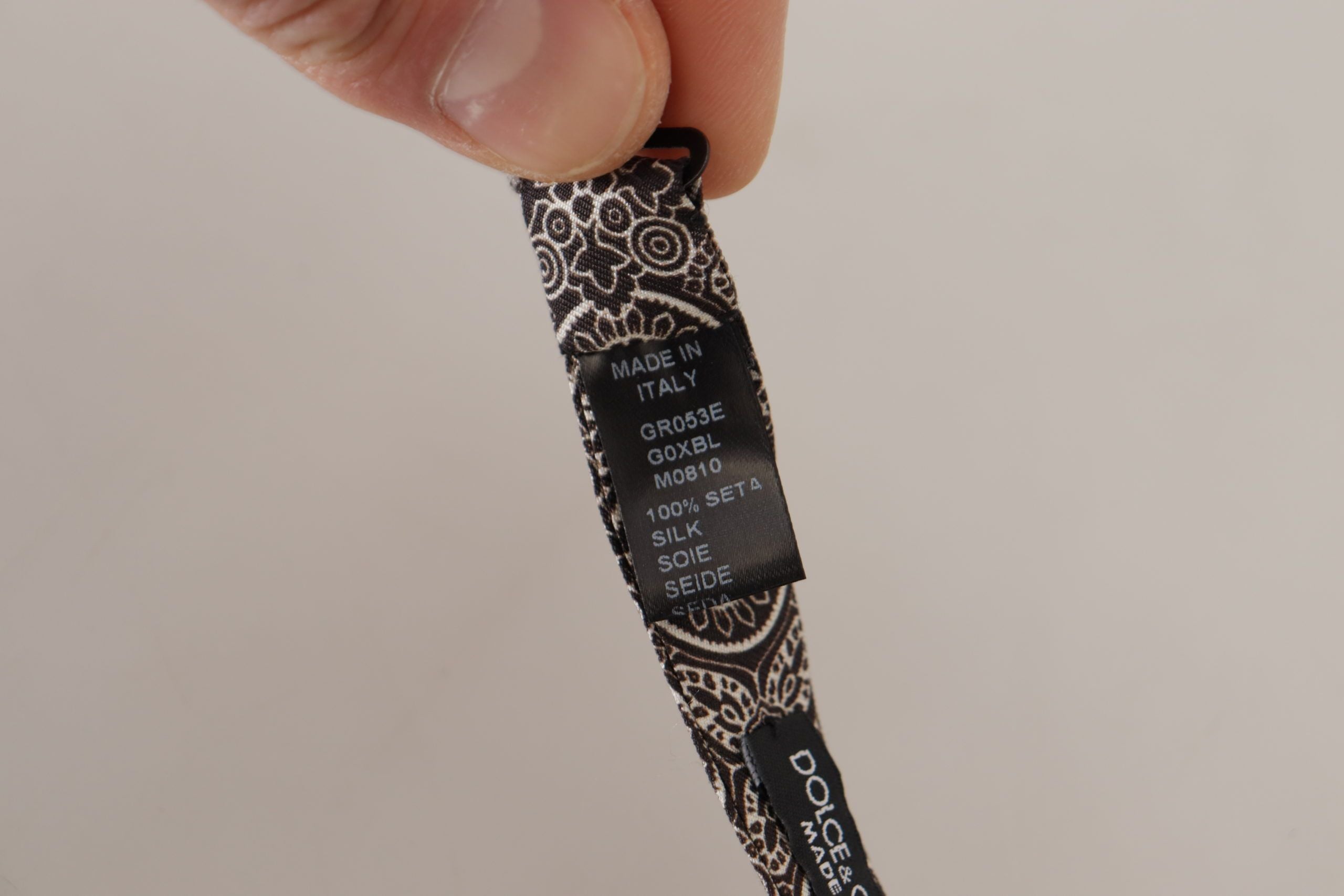 Dolce & Gabbana Elegant Silk Black & White Bow Men's Tie