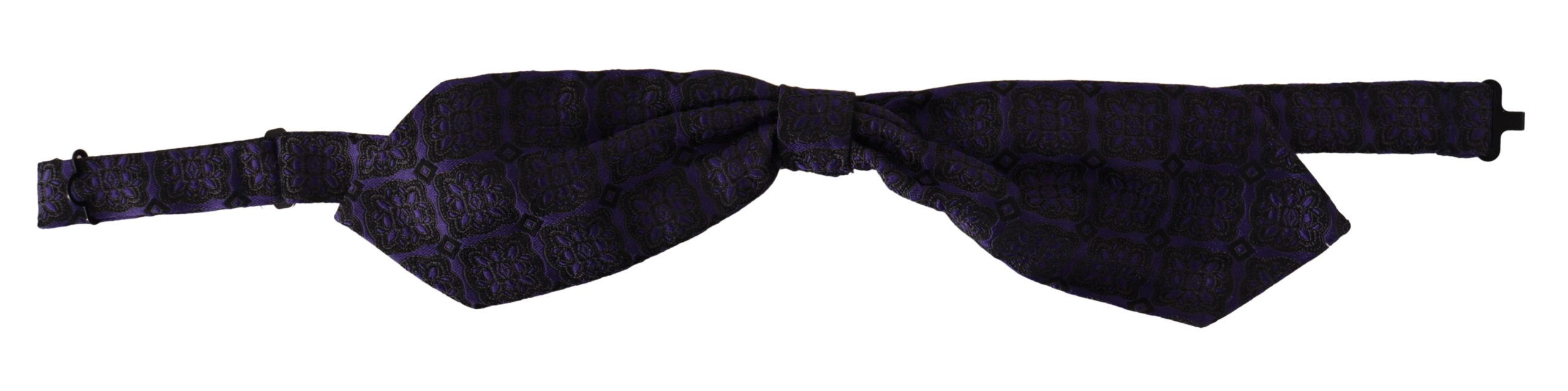 Dolce & Gabbana Blue Geometric Silk Adjustable Neck Papillon Men's Tie