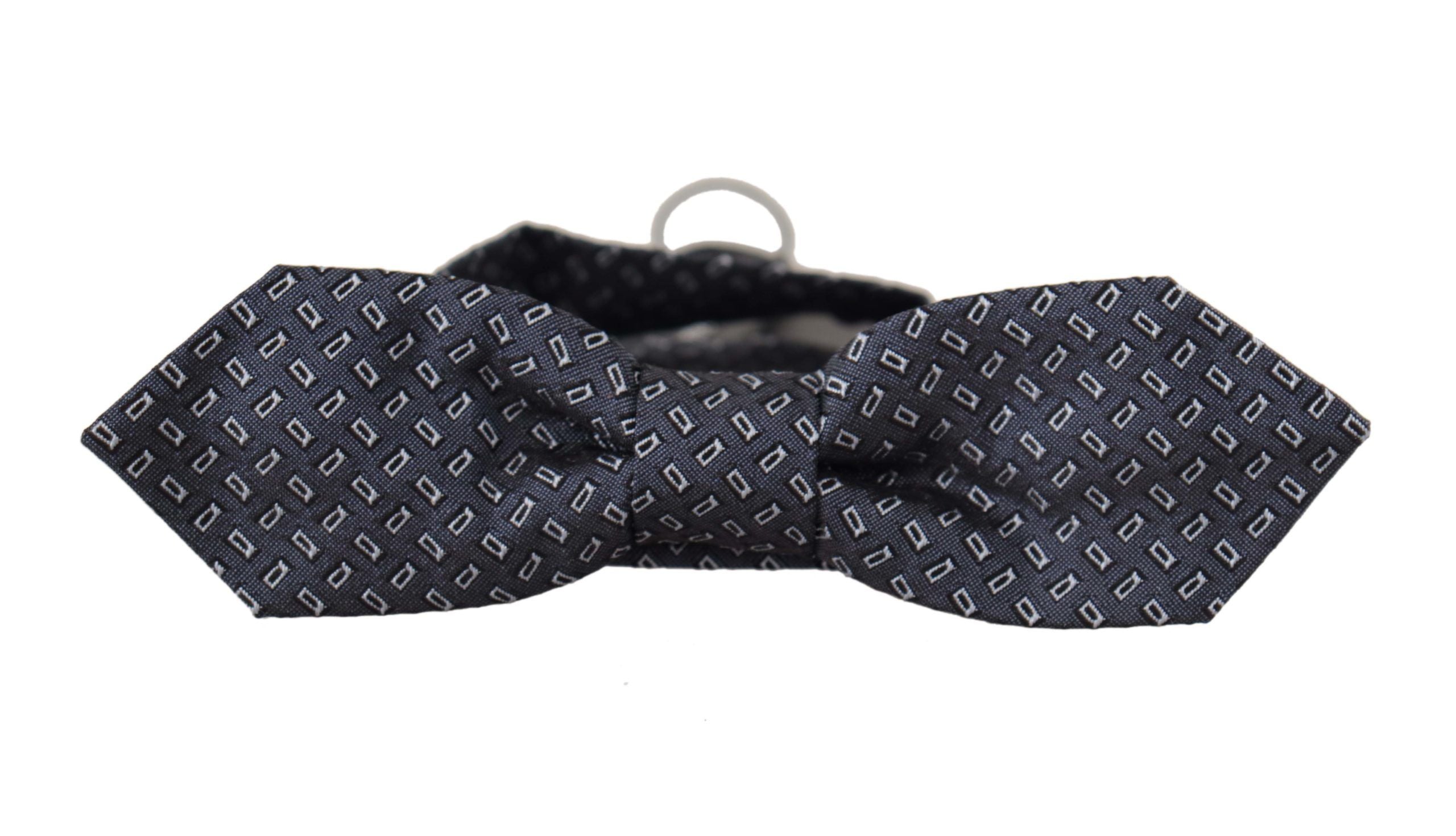 Dolce & Gabbana Blue Gray Polka Dot 100% Silk Neck Papillon Men's Tie