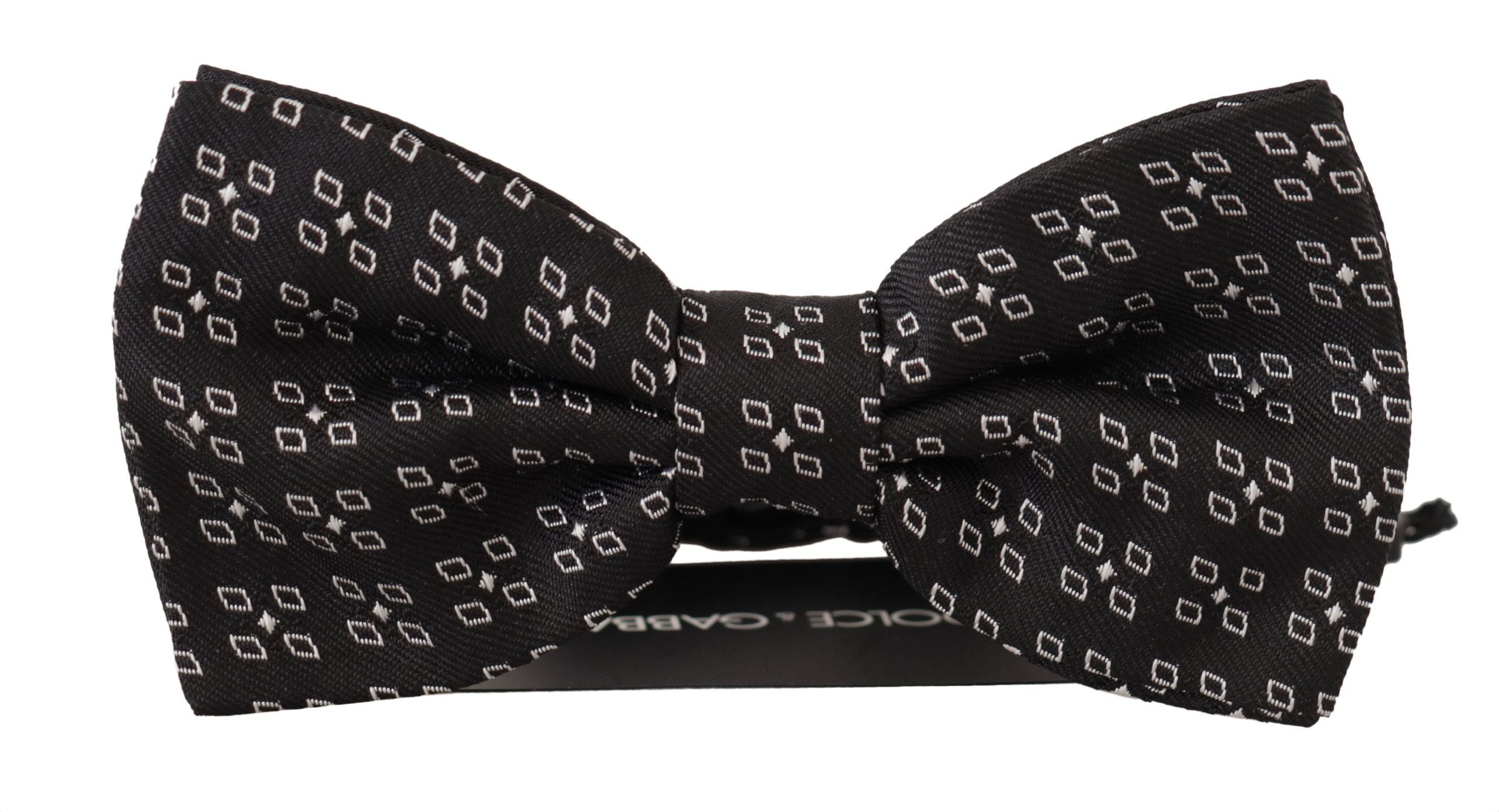 Dolce & Gabbana Dark Gray White Polka Dot 100% Silk Neck Papillon Men's Tie