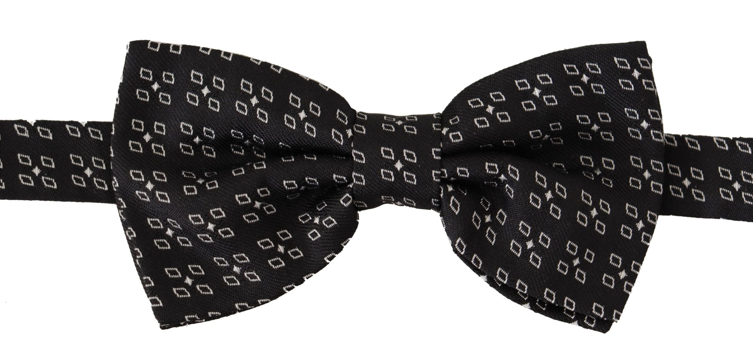 Dolce & Gabbana Dark Gray White Polka Dot 100% Silk Neck Papillon Men's Tie
