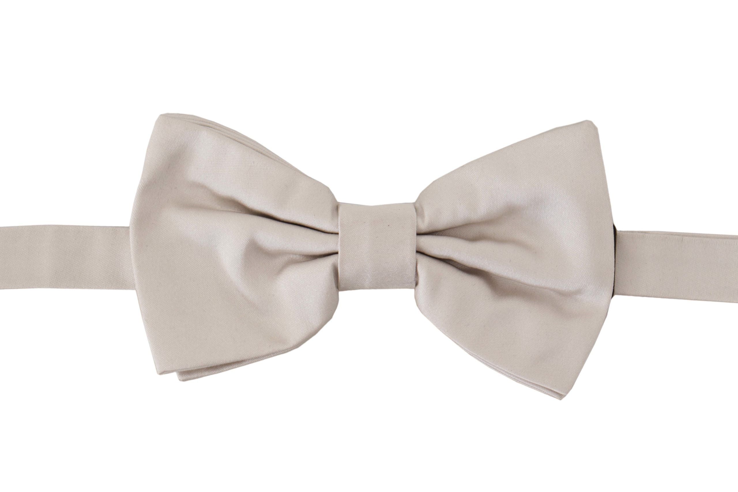 Dolce & Gabbana Exquisite Silk Gray Bow Men's Tie