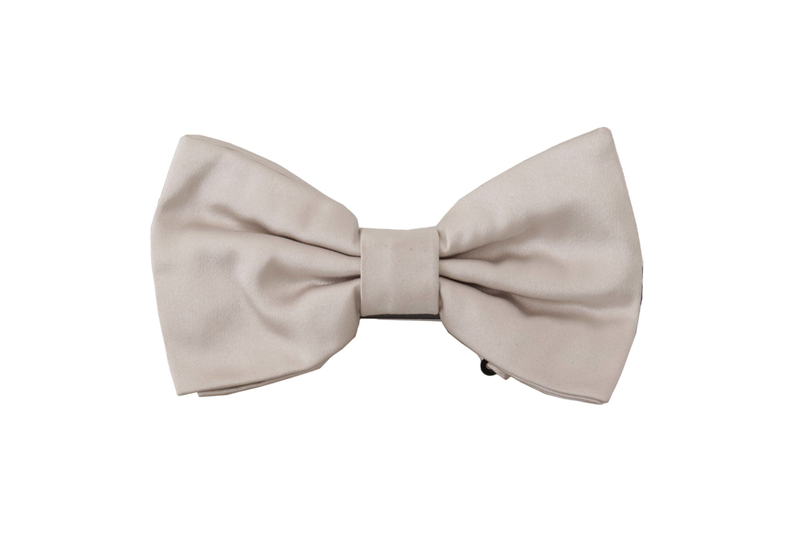 Dolce & Gabbana Gray 100% Silk Adjustable Neck Papillon Men's Tie
