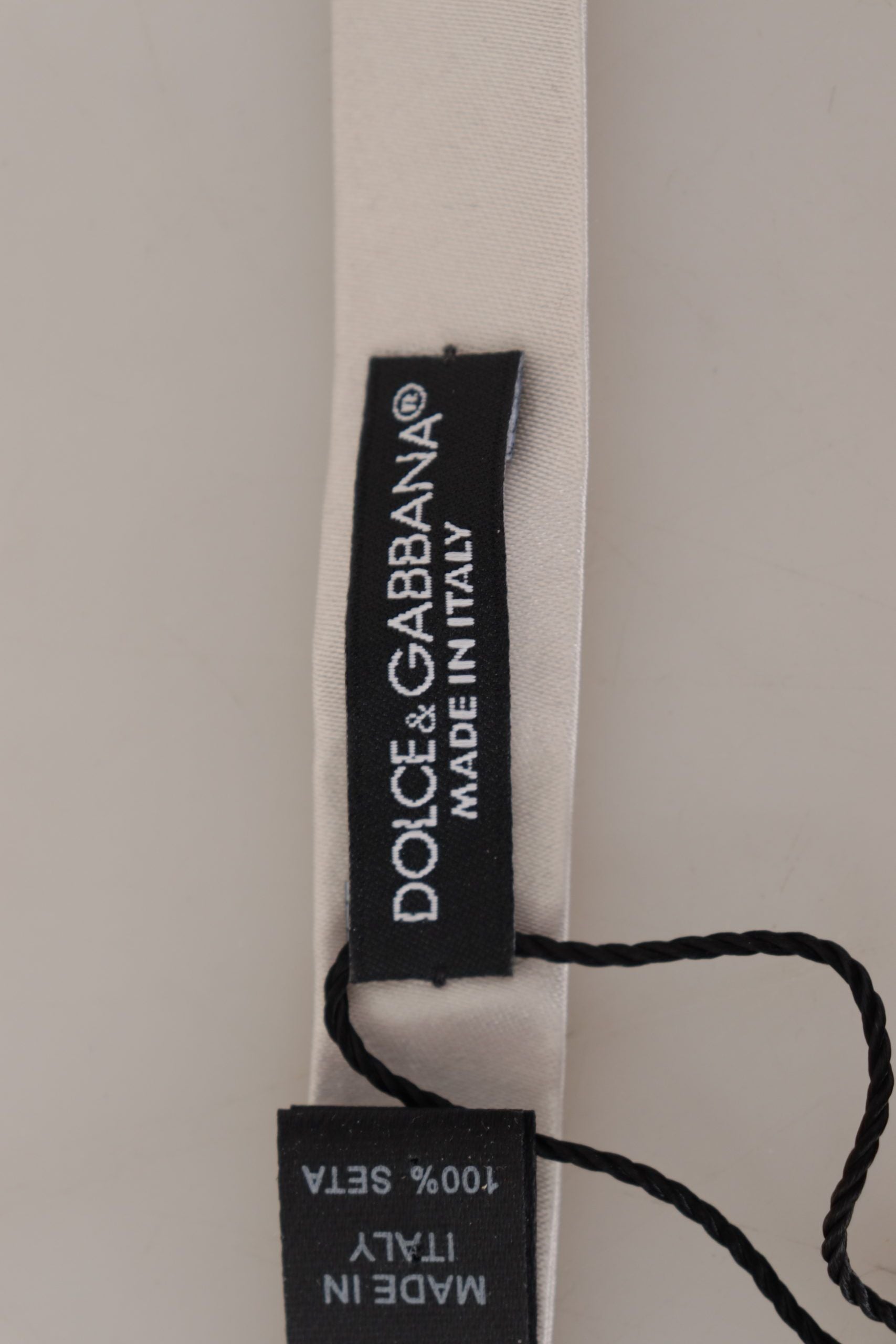 Dolce & Gabbana Gray 100% Silk Adjustable Neck Papillon Men's Tie