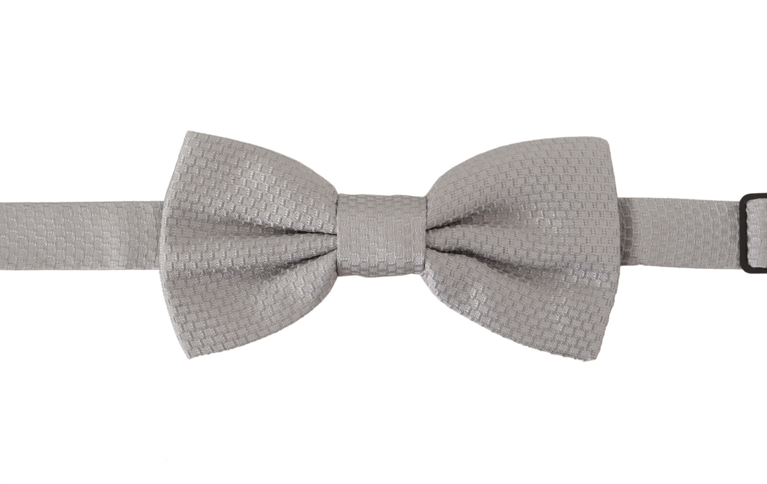 Dolce & Gabbana Gray 100% Silk Adjustable Neck Papillon Men's Tie
