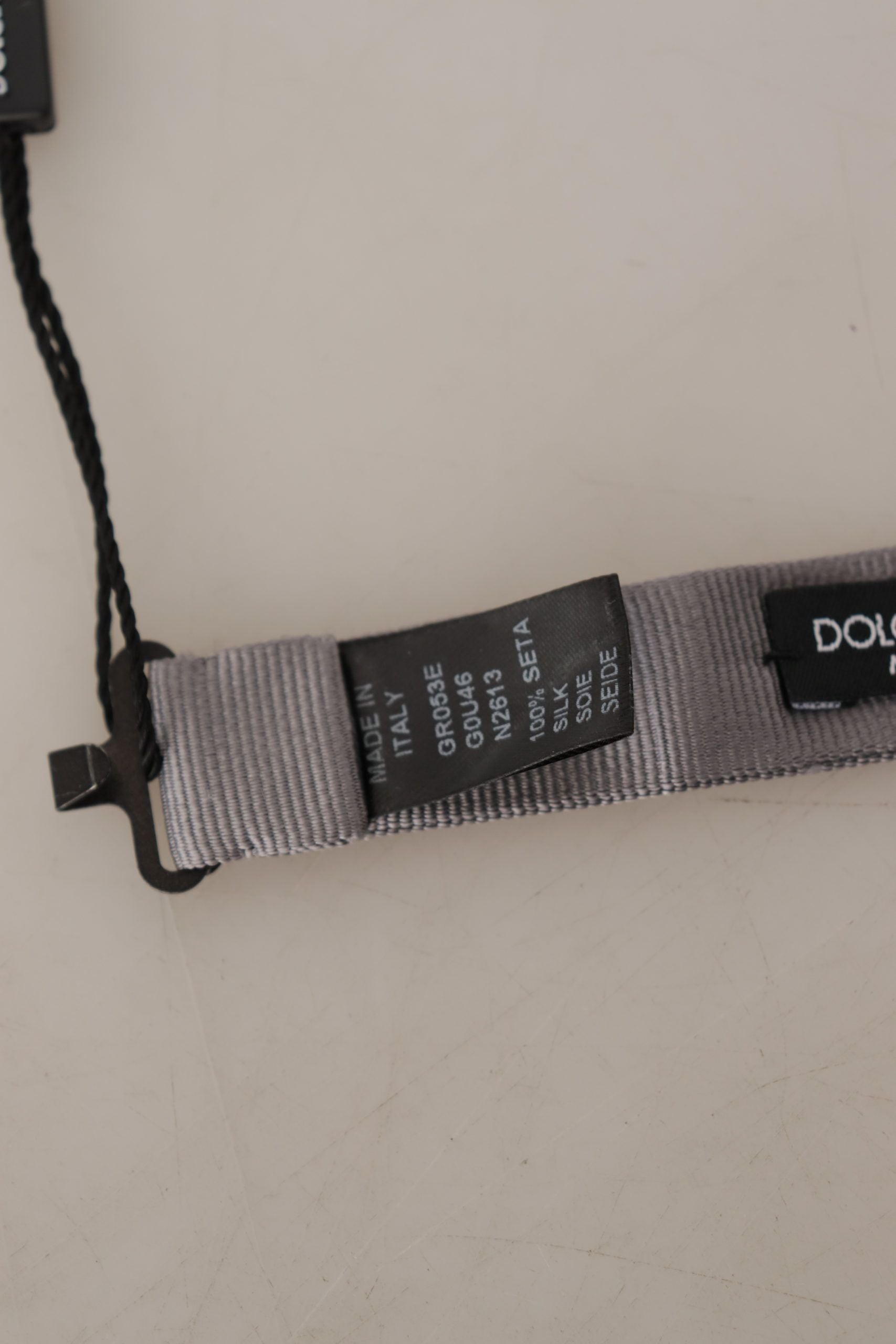 Dolce & Gabbana Gray 100% Silk Adjustable Neck Papillon Men's Tie