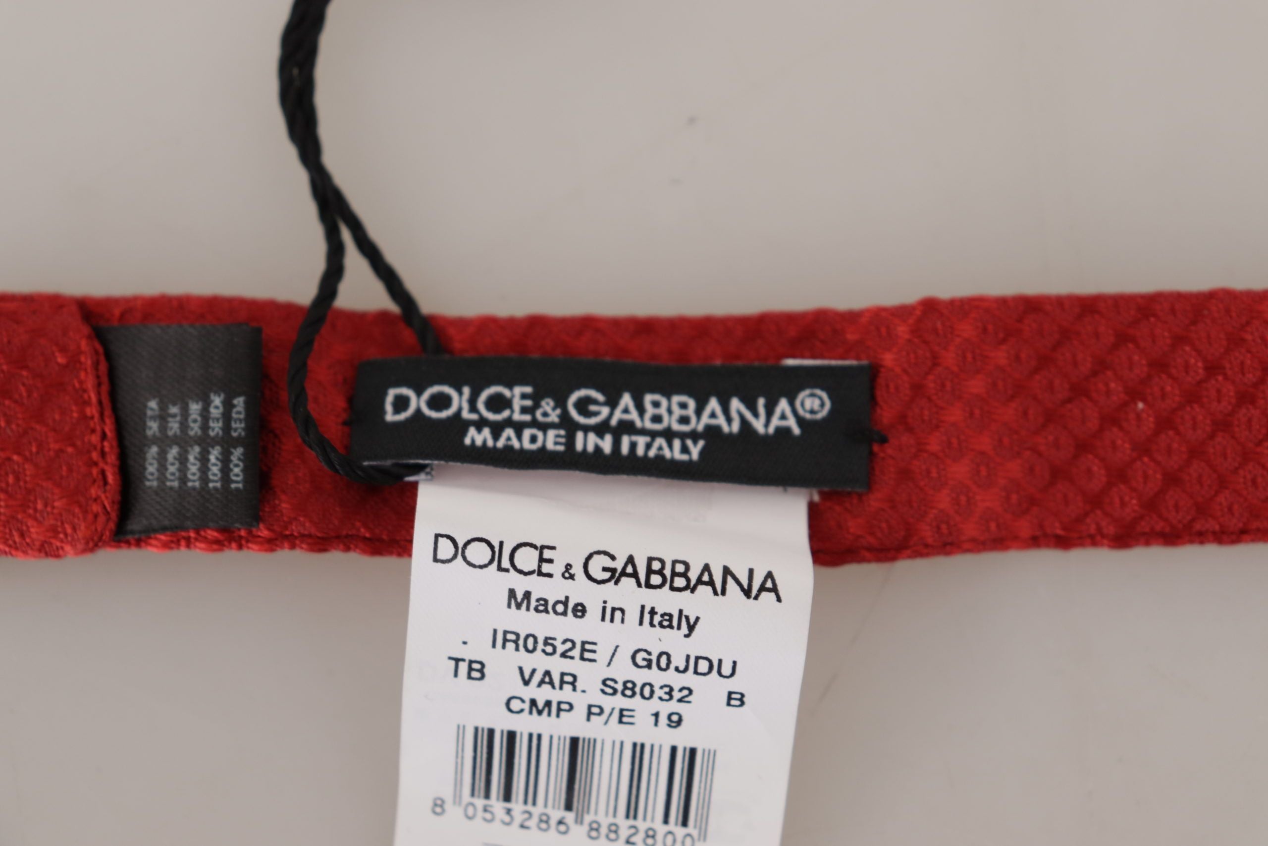 Dolce & Gabbana Red 100% Silk Adjustable Neck Papillon Men's Tie