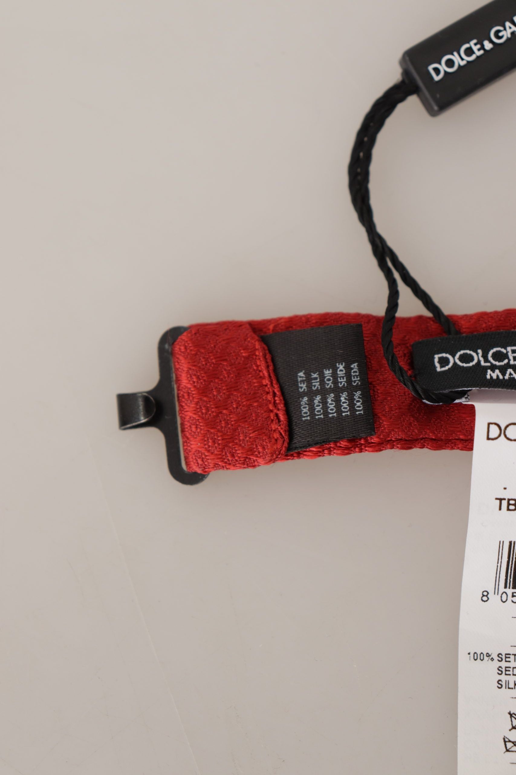 Dolce & Gabbana Red 100% Silk Adjustable Neck Papillon Men's Tie