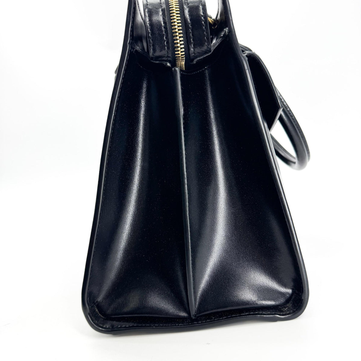 Saint Laurent Uptown Leather Black Leather Tote Bag Bag (Pre-Owned)