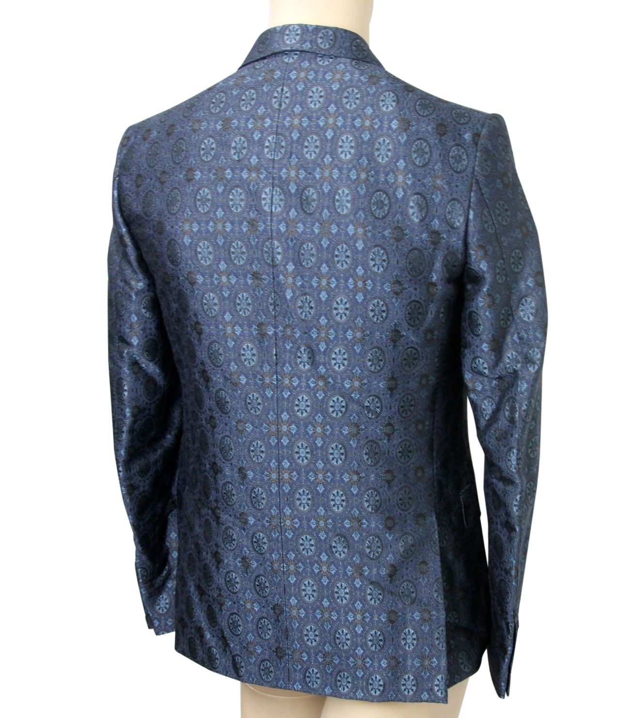 Gucci Men's Blue Floral Rose Window Jacquard Dandy Jacket
