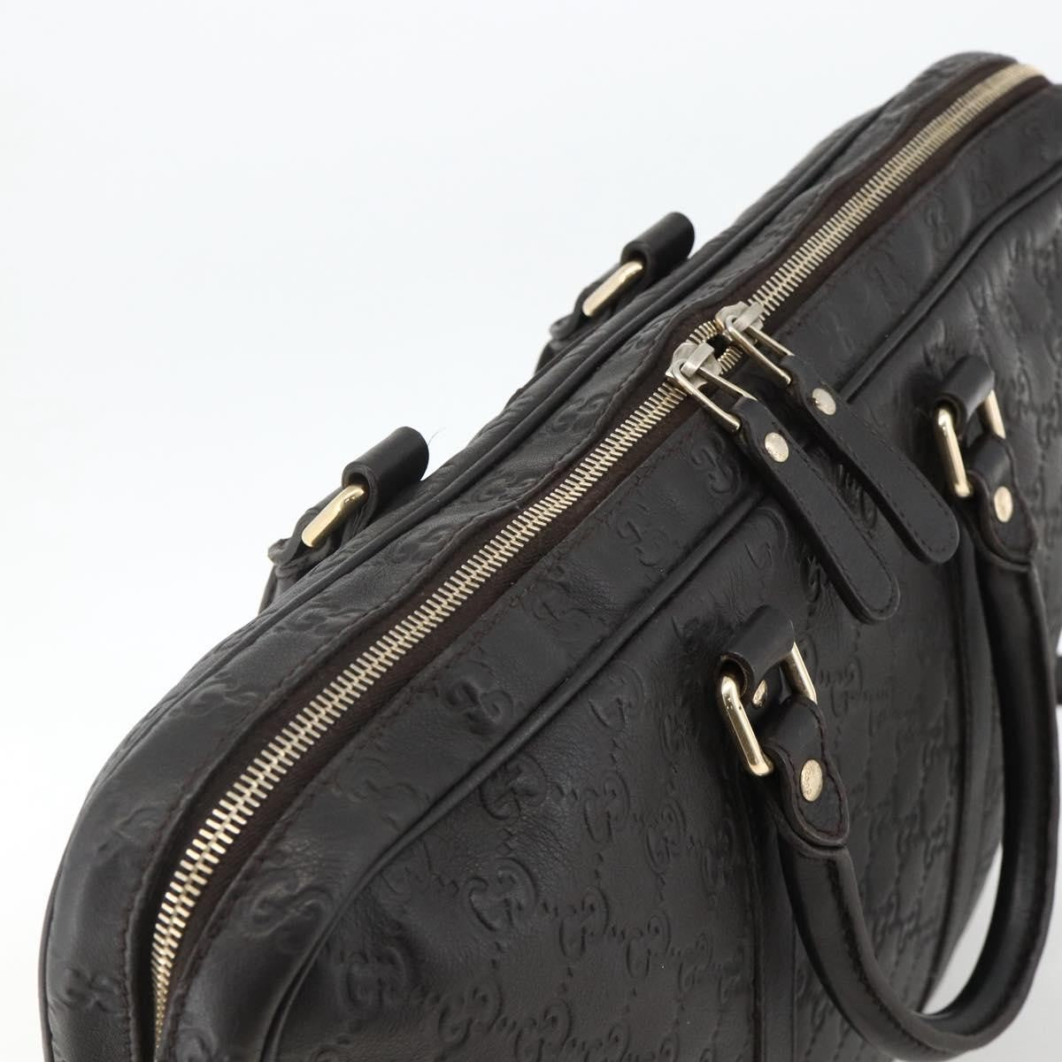Gucci Convertible Guccissima Leather Black Leather Briefcase Bag (Pre-Owned)